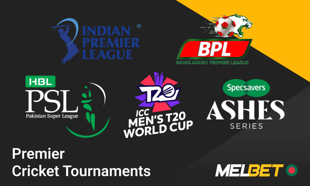 Premier cricket tournaments for online betting at Melbet